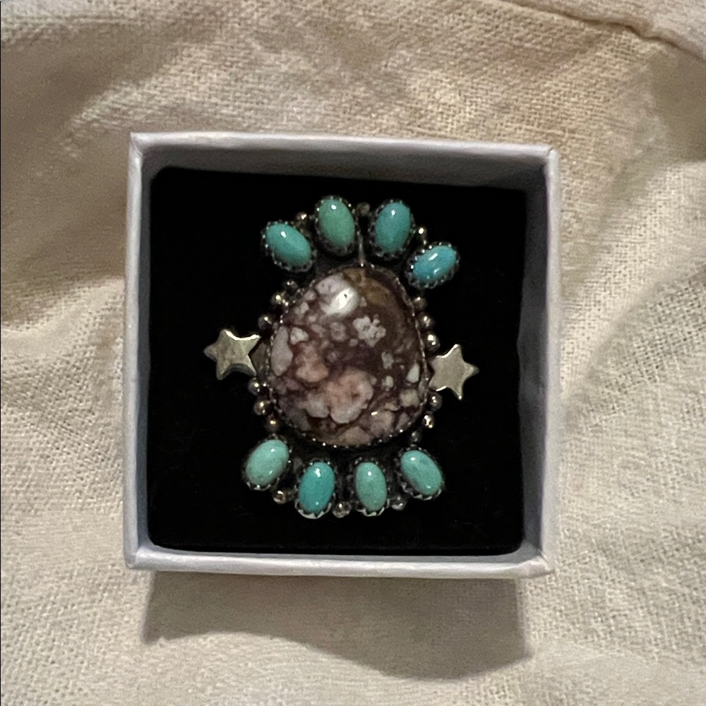 Turquoise and Silver Women's Ring